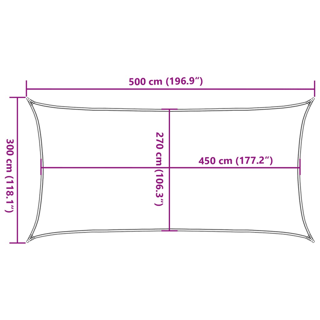 vidaXL Żagiel przeciwsłoneczny, 160 g/m², piaskowy, 3x5 m, HDPE