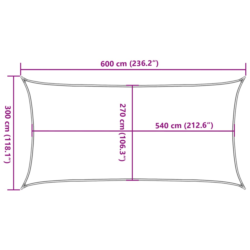 vidaXL Żagiel przeciwsłoneczny, 160 g/m², piaskowy, 3x6 m, HDPE