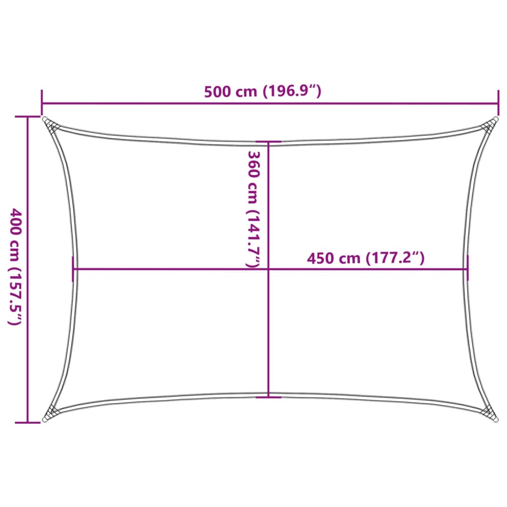 vidaXL Żagiel przeciwsłoneczny, 160 g/m², piaskowy, 4x5 m, HDPE