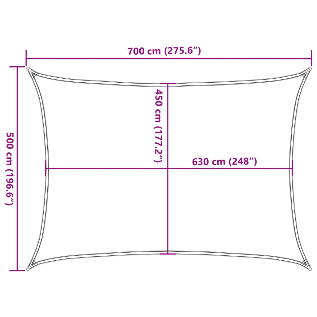 vidaXL Żagiel przeciwsłoneczny, 160 g/m², piaskowy, 5x7 m, HDPE