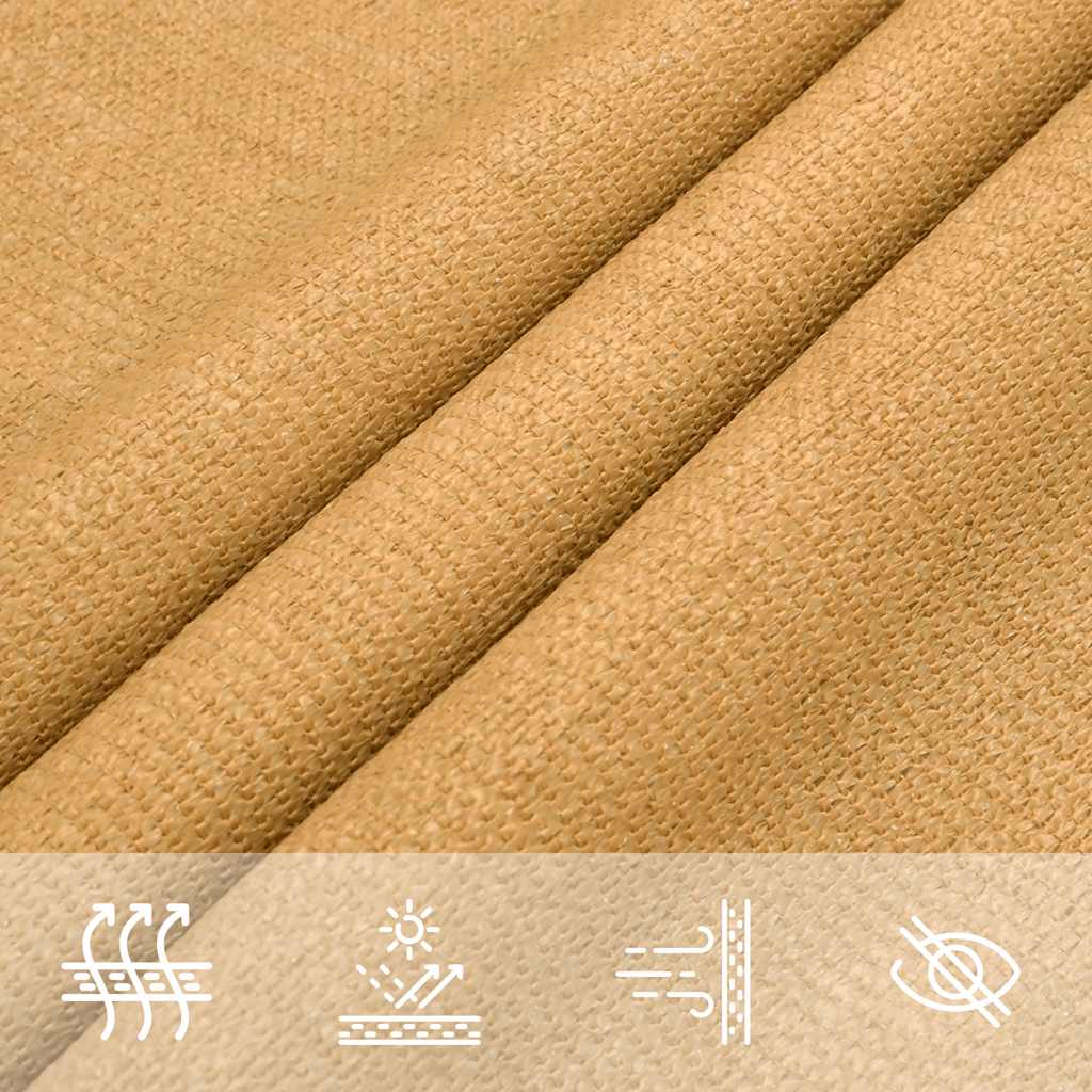 vidaXL Żagiel przeciwsłoneczny, 160 g/m², piaskowy, 5x5x6 m, HDPE