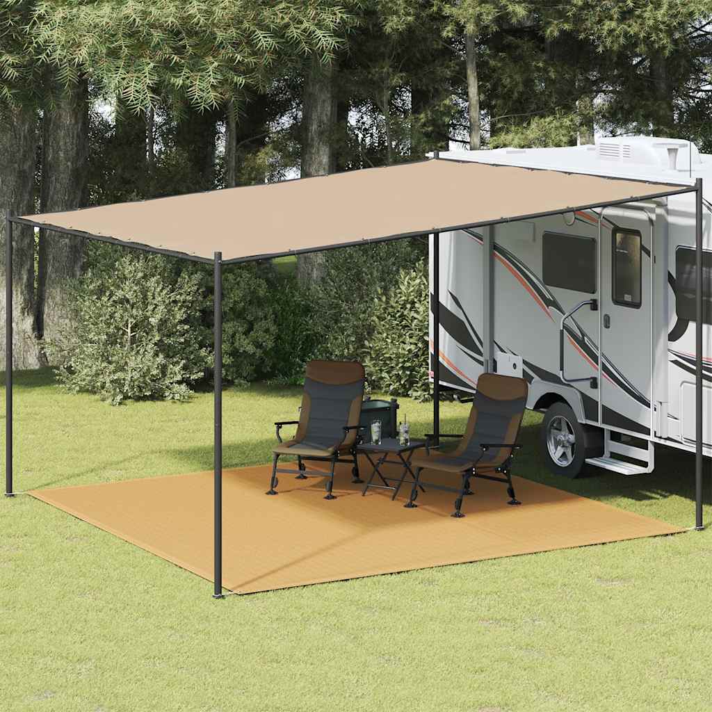 vidaXL Wykładzina do namiotu, kolor piaskowy, 400x400 cm, HDPE