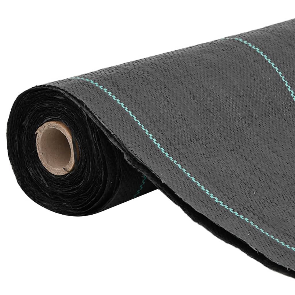 vidaXL Membrana przeciw chwastom czarna 1,5x50 m PP