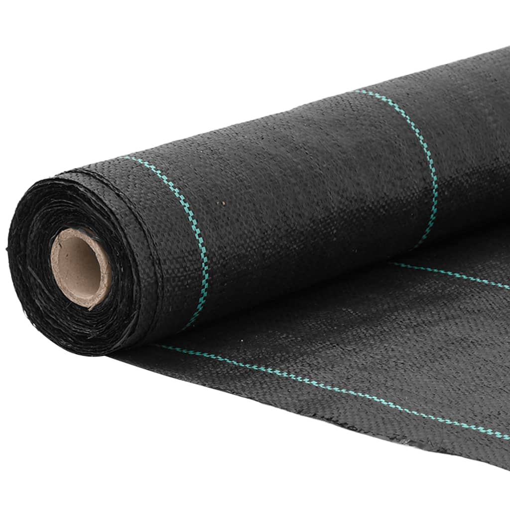 vidaXL Membrana przeciw chwastom czarna 1,5x50 m PP