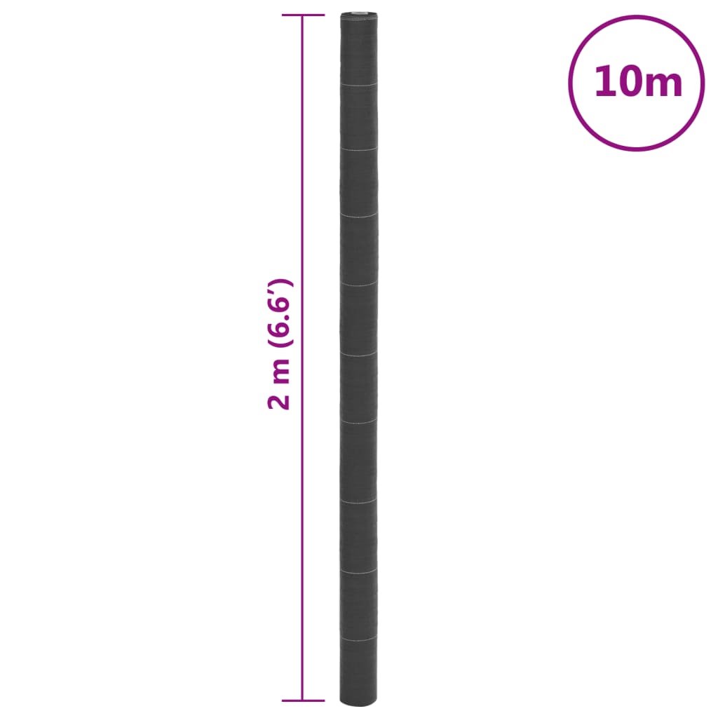 vidaXL Agrowłóknina antychwastowa, czarna, 2x10 m, PP