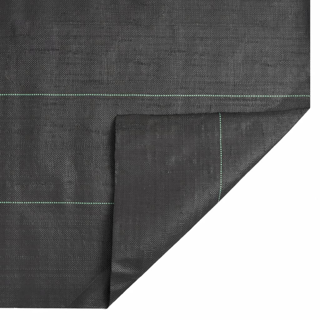 vidaXL Agrowłóknina antychwastowa, czarna, 2x25 m, PP