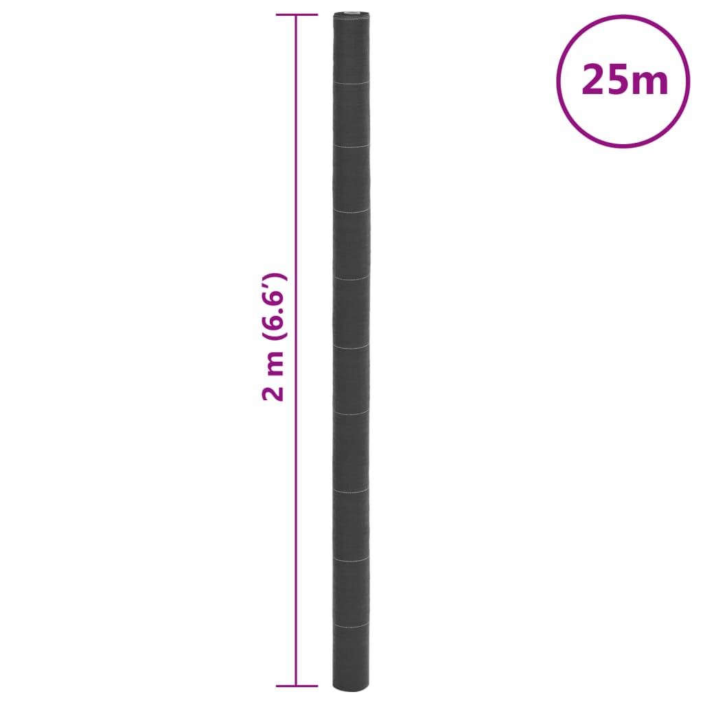 vidaXL Agrowłóknina antychwastowa, czarna, 2x25 m, PP