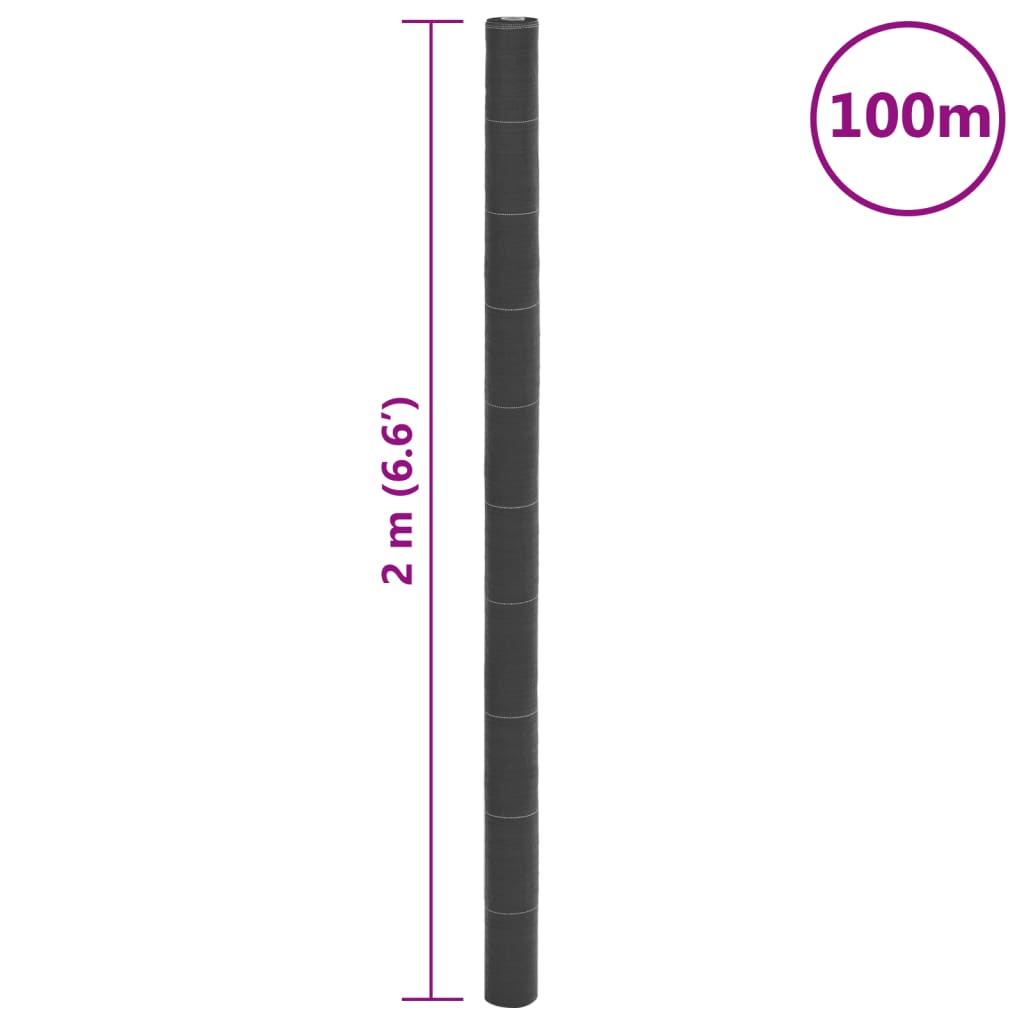 vidaXL Agrowłóknina antychwastowa, czarna, 2x100 m, PP