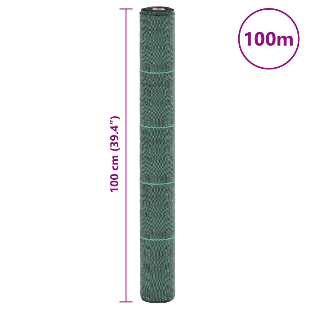 vidaXL Agrowłóknina antychwastowa, zielona, 1x100 m, PP