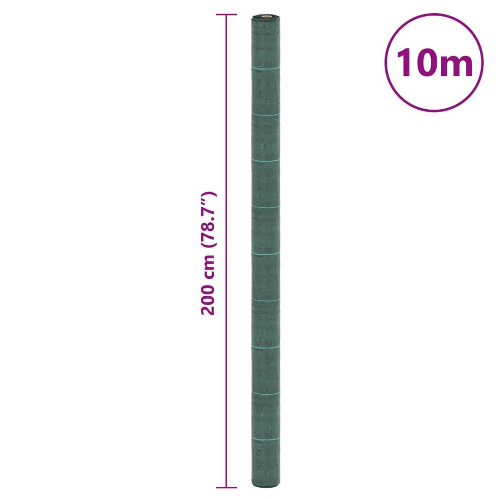 vidaXL Agrowłóknina antychwastowa, zielona, 2x10 m, PP