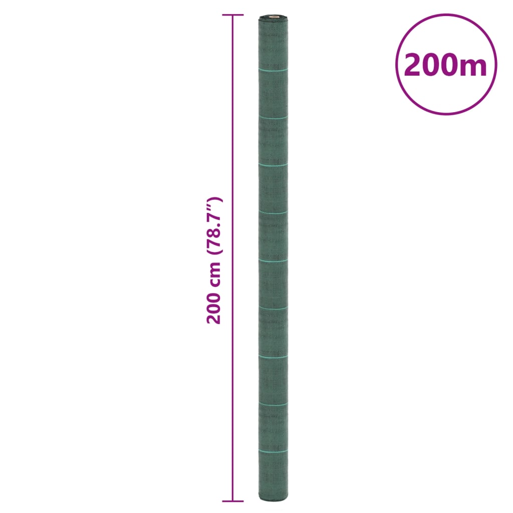 vidaXL Agrowłóknina antychwastowa, zielona, 2x200 m, PP