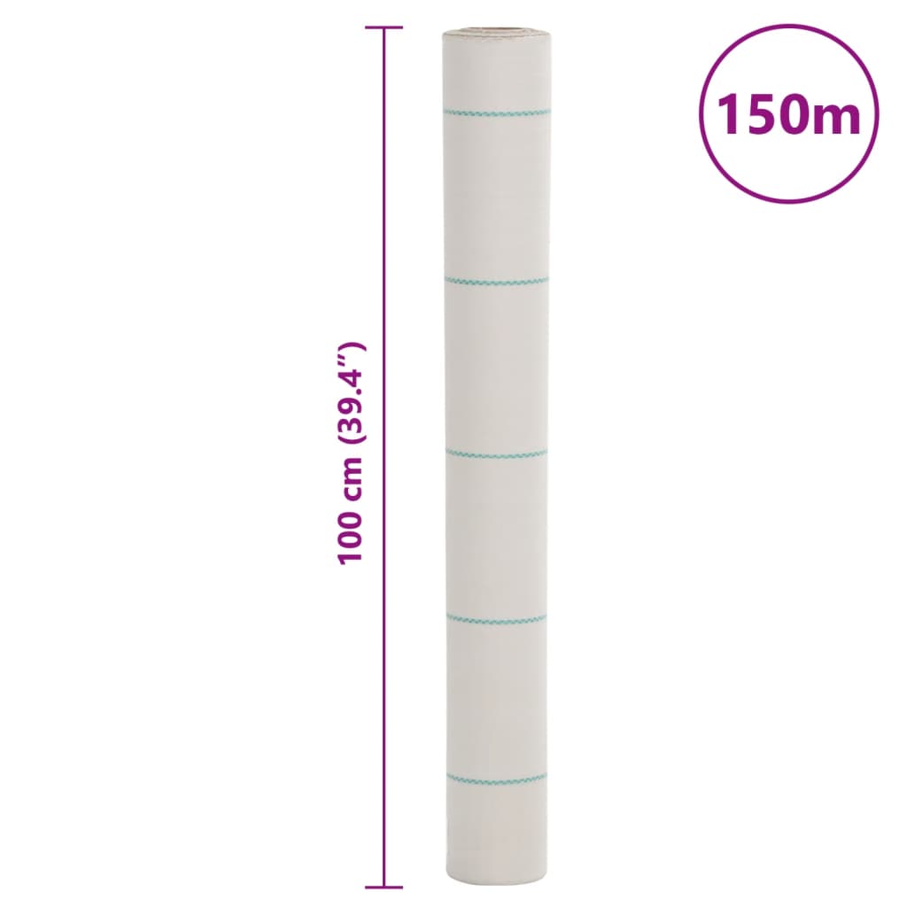 vidaXL Agrowłóknina antychwastowa, biała, 1x150 m, PP