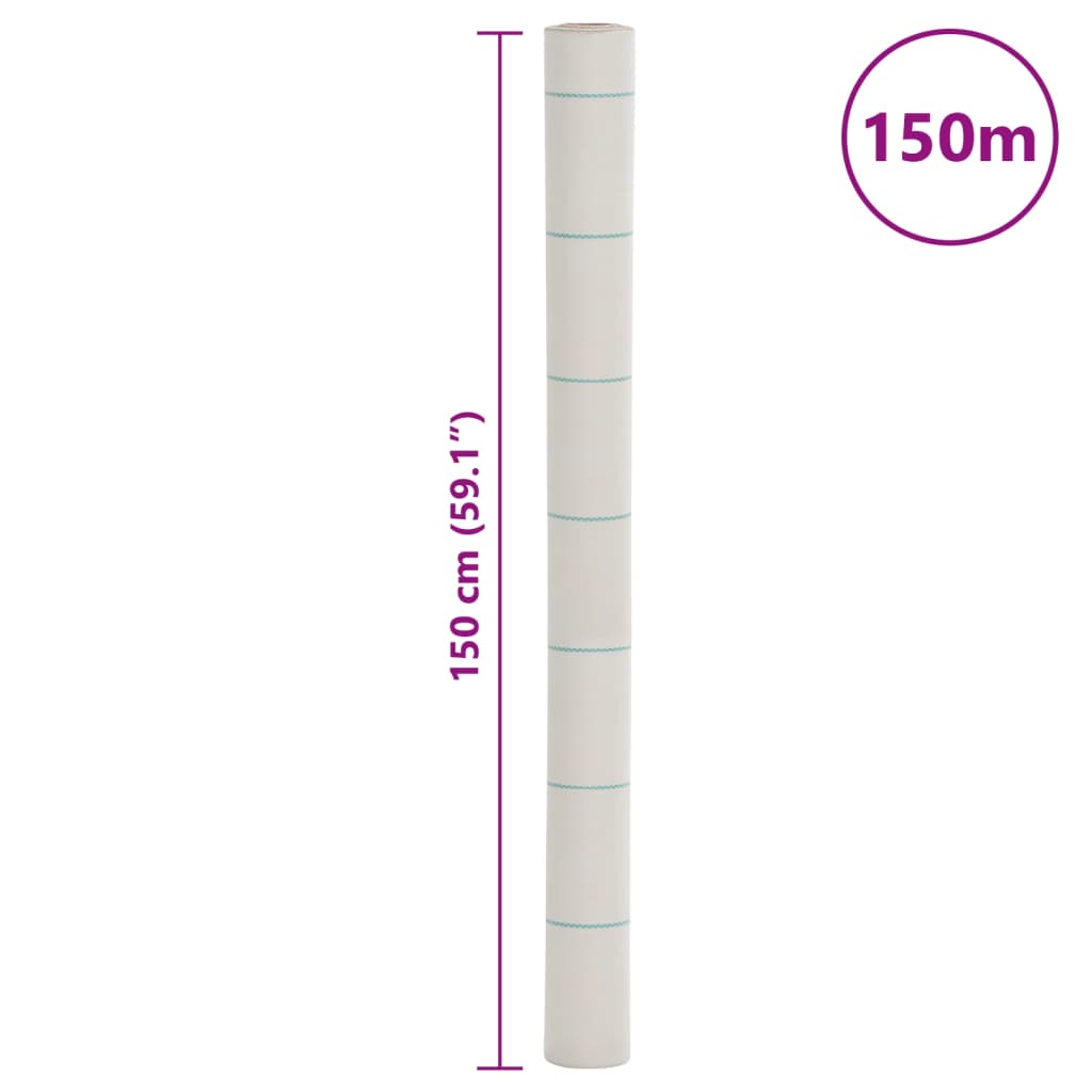 vidaXL Agrowłóknina antychwastowa, biała, 1,5x150 m, PP