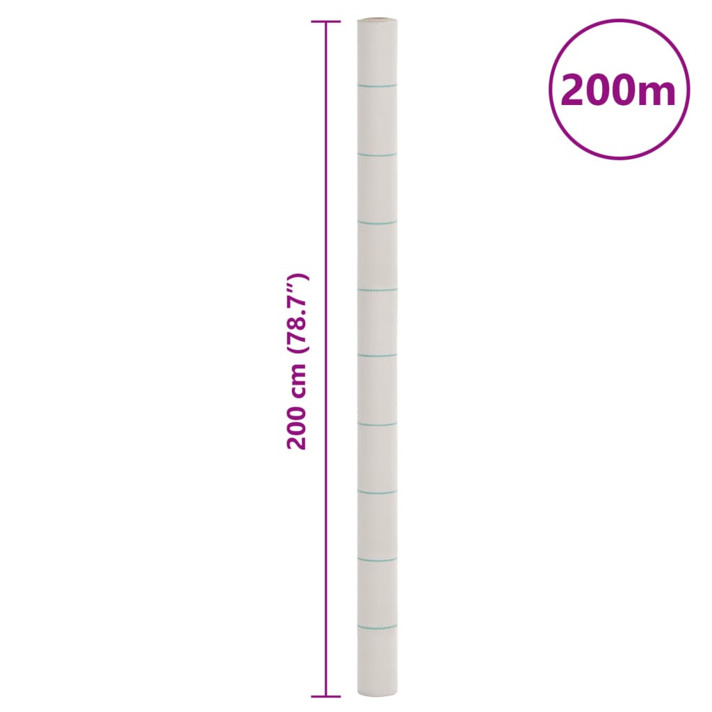 vidaXL Agrowłóknina antychwastowa, biała, 2x200 m, PP