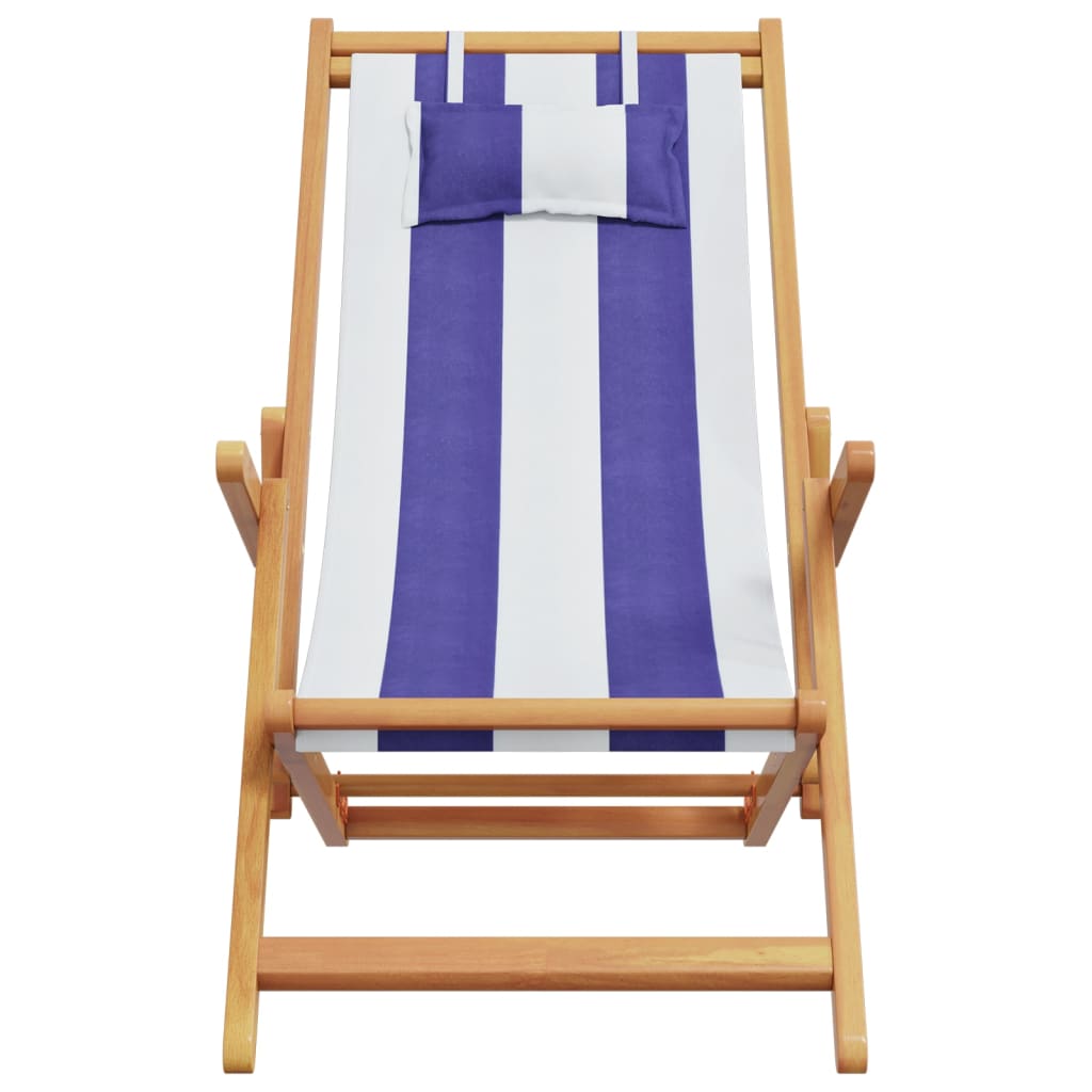 vidaXL Składane krzesła plażowe, 2 szt., niebiesko-białe
