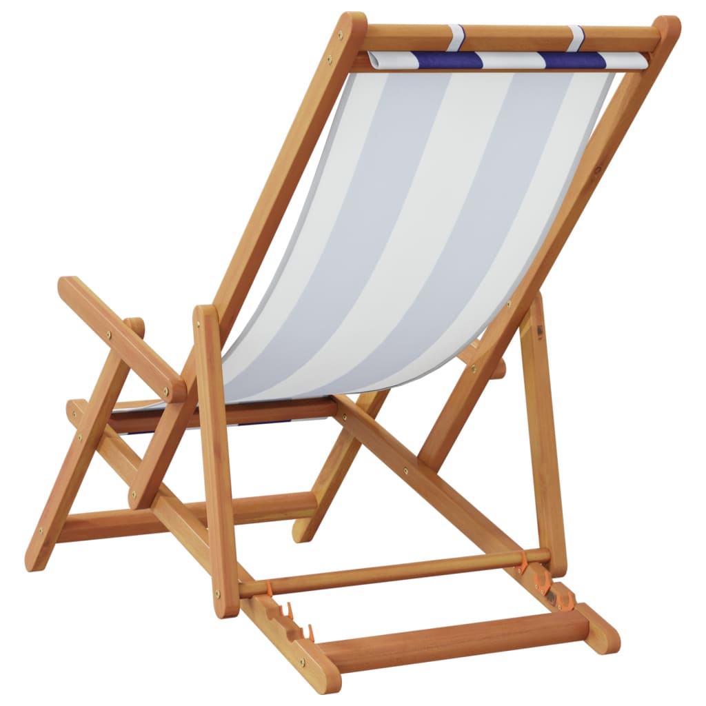 vidaXL Składane krzesła plażowe, 2 szt., niebiesko-białe