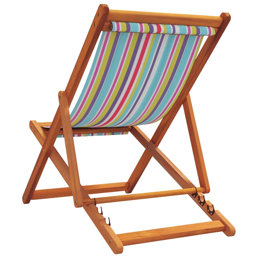 vidaXL Składane krzesła plażowe, 2 szt., wielokolorowe, obite tkaniną