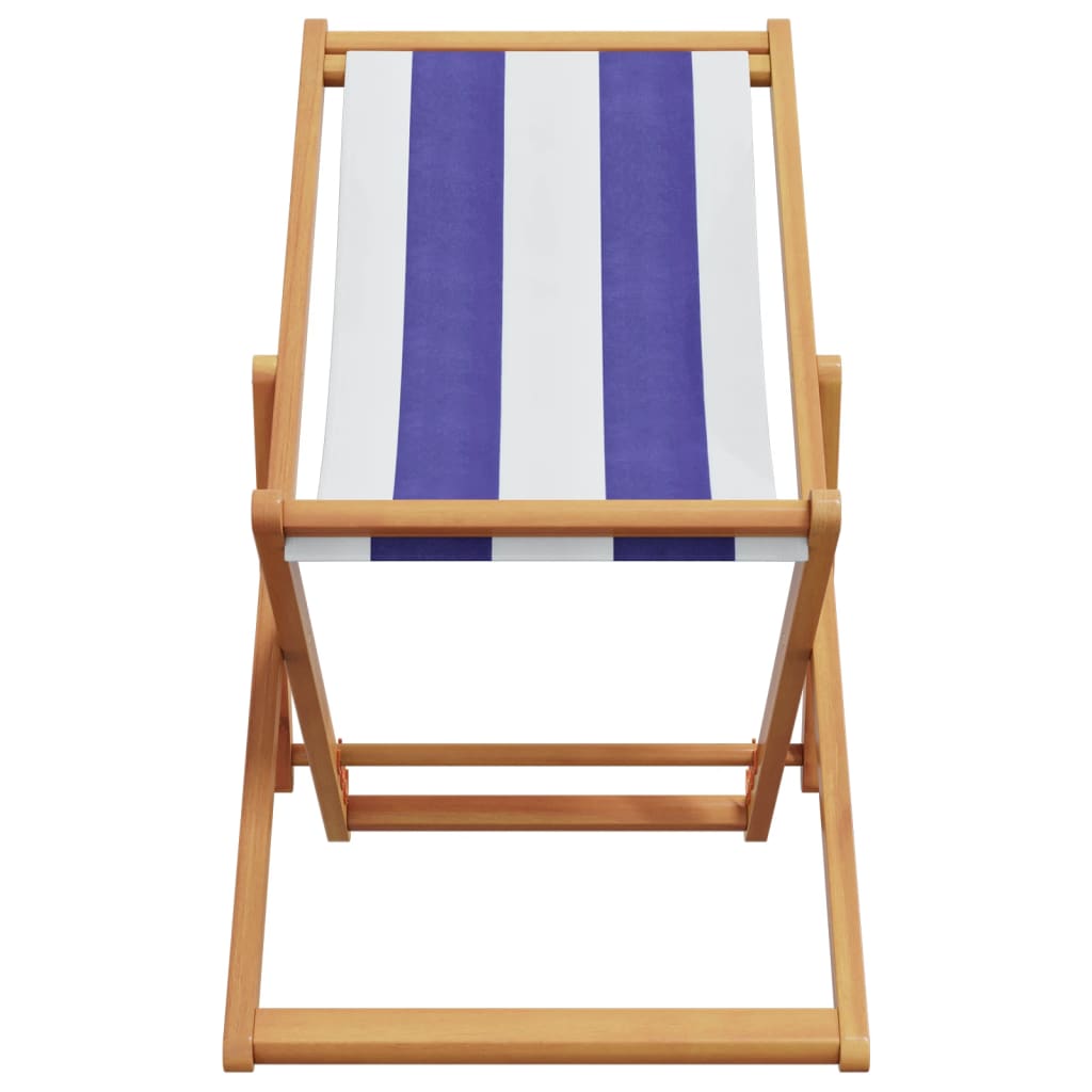 vidaXL Składane krzesła plażowe, 2 szt., niebiesko-białe