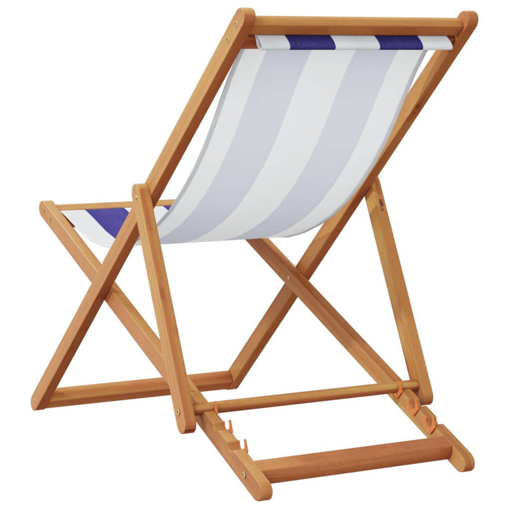 vidaXL Składane krzesła plażowe, 2 szt., niebiesko-białe
