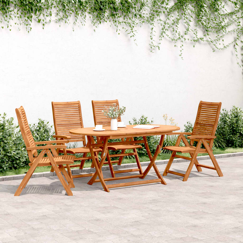 vidaXL Krzesła składane rozkładane 4 szt. 56x72x107 cm, lite drewno akacjowe