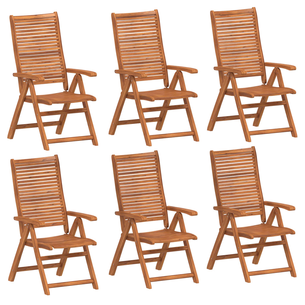 vidaXL Krzesła składane rozkładane 6 szt. 56x72x107 cm, lite drewno akacjowe