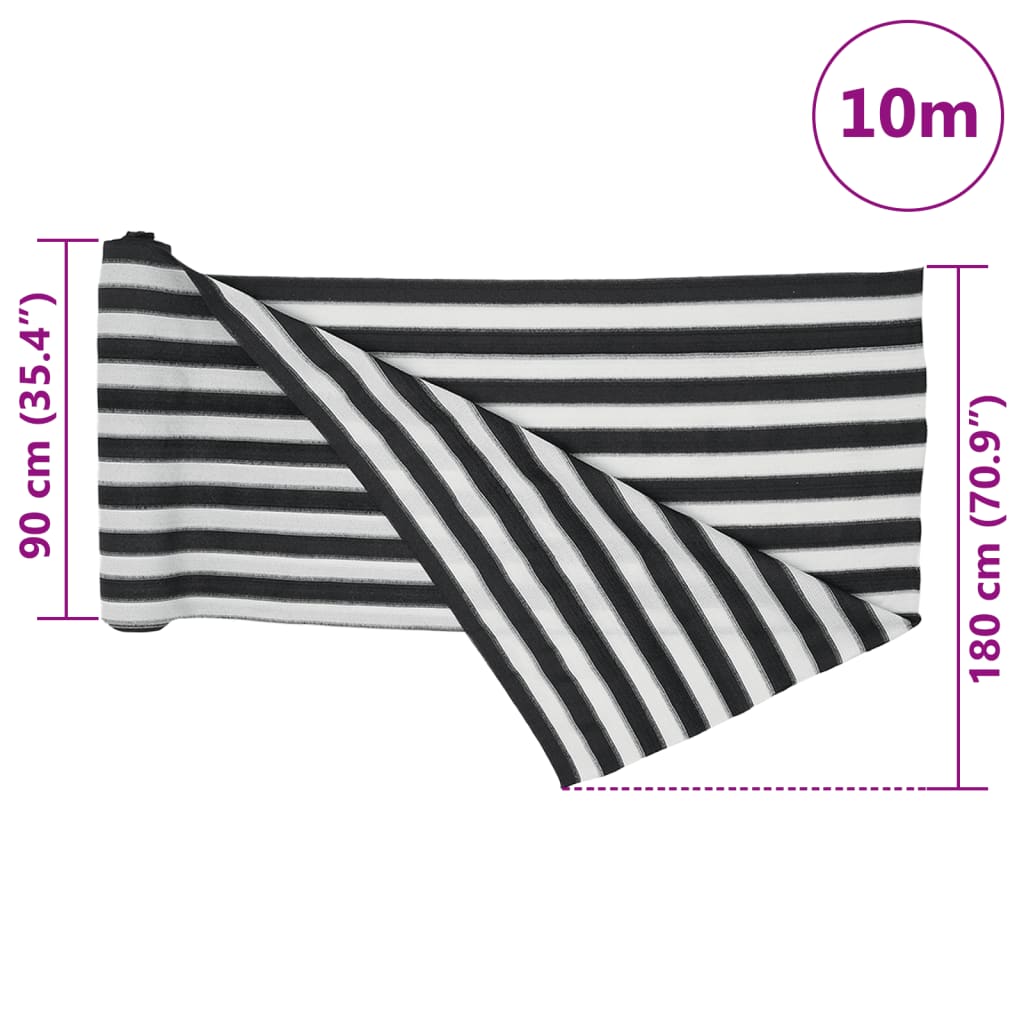 vidaXL Siatka cieniująca, antracytowo-biała, 1,8x10 m, HDPE, 150 g/m²