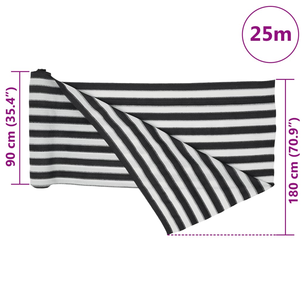 vidaXL Siatka cieniująca, antracytowo-biała, 1,8x25 m, HDPE, 150 g/m²