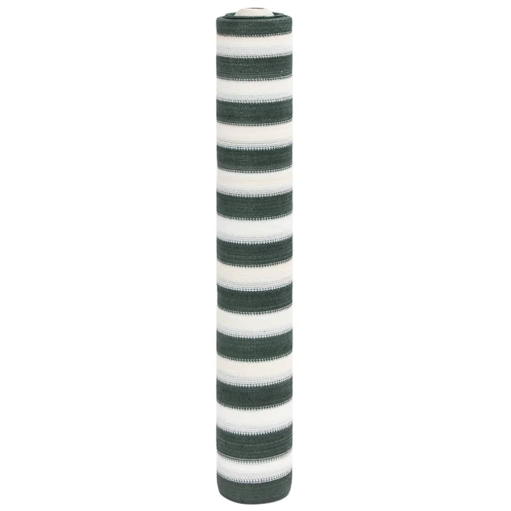 vidaXL Siatka cieniująca, zielono-biała, 1,5x25 m, HDPE, 150 g/m²