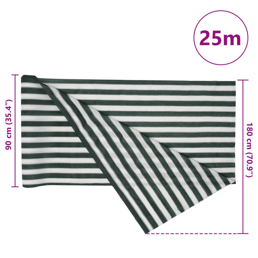 vidaXL Siatka cieniująca, zielono-biała, 1,8x25 m, HDPE, 195 g/m²