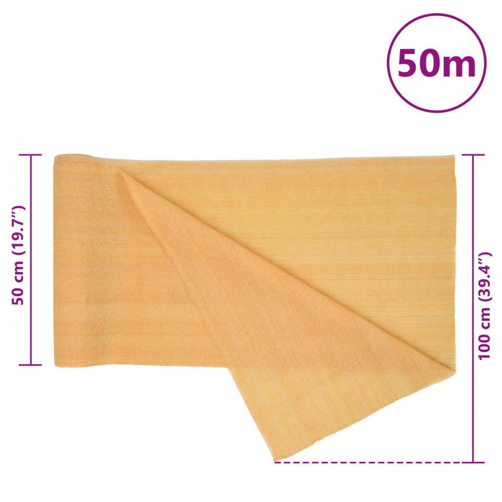 vidaXL Siatka cieniująca, kolor piaskowy, 1x50 m, HDPE, 75 g/m²