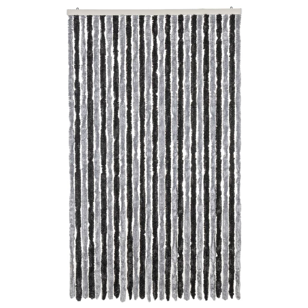 vidaXL Zasłona przeciwko owadom, szaro-czarna, 118x220 cm, szenilowa