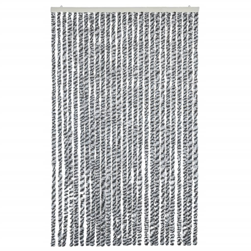 vidaXL Zasłona przeciwko owadom, szaro-czarno-biała, 118x220, szenil