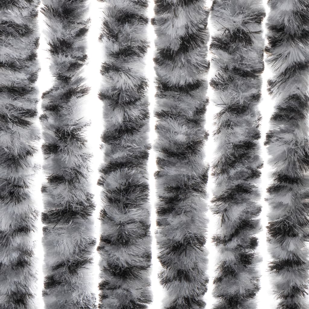 vidaXL Zasłona przeciwko owadom, szaro-czarno-biała, 118x220, szenil