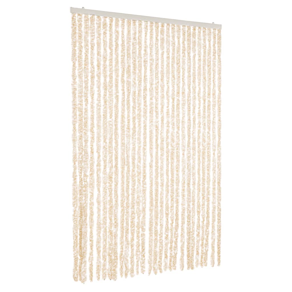 vidaXL Zasłona przeciwko owadom, beżowo-biała, 118x220 cm, szenil