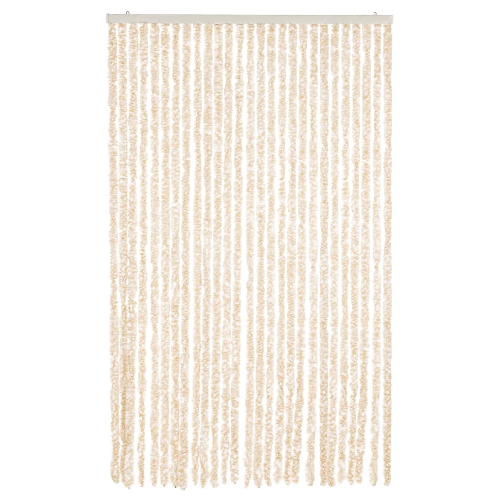 vidaXL Zasłona przeciwko owadom, beżowo-biała, 118x220 cm, szenil