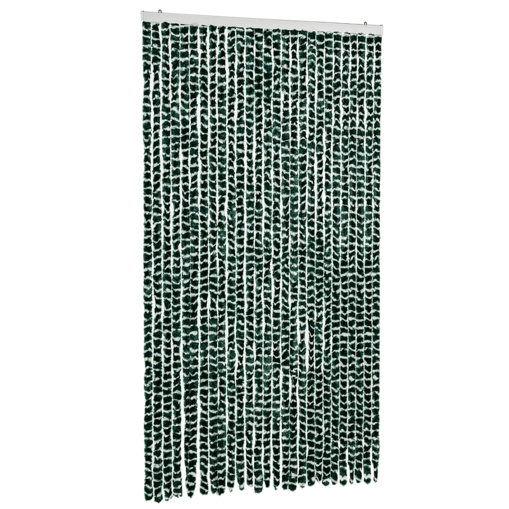 vidaXL Zasłona przeciwko owadom, zielono-biała, 118x220 cm, szenil