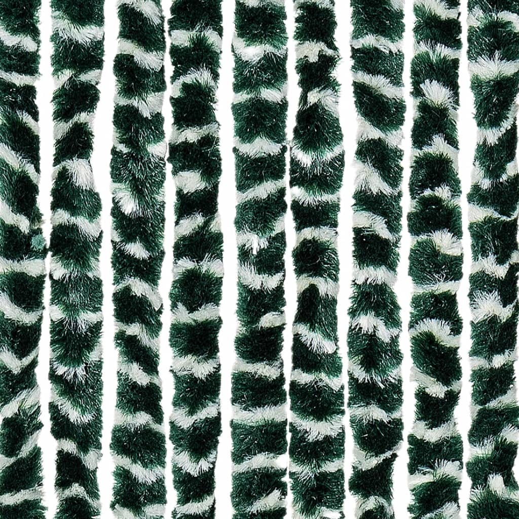 vidaXL Zasłona przeciwko owadom, zielono-biała, 118x220 cm, szenil