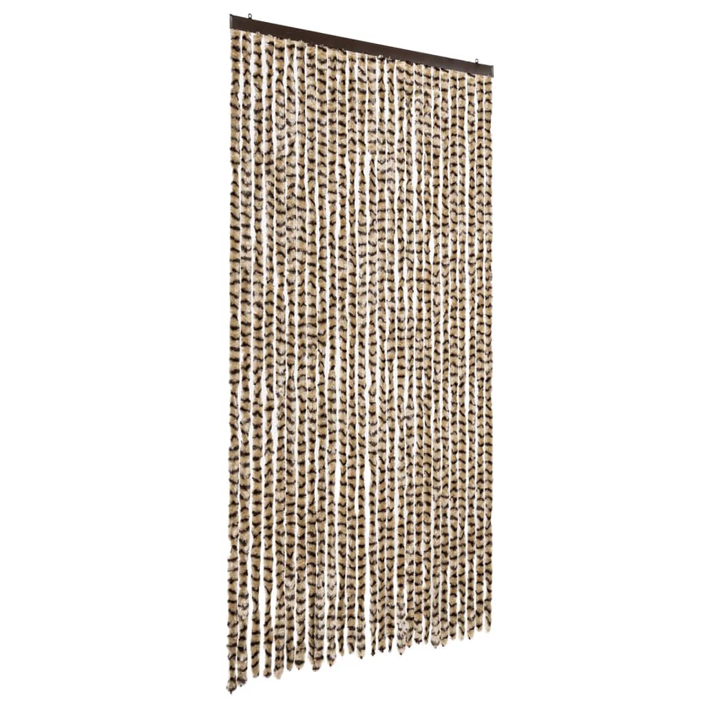 vidaXL Zasłona przeciwko owadom, beżowo-brązowa, 118x220 cm, szenil