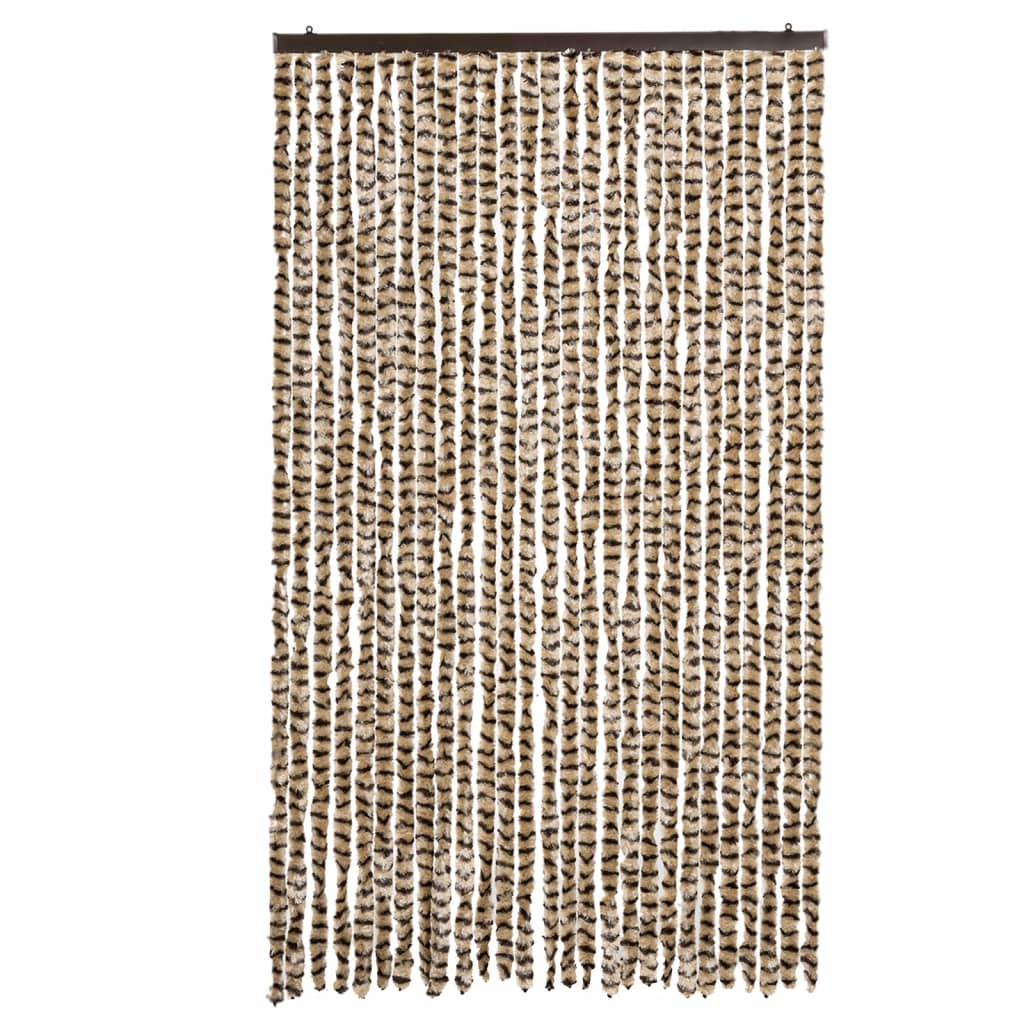 vidaXL Zasłona przeciwko owadom, beżowo-brązowa, 118x220 cm, szenil