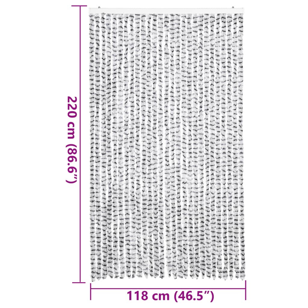 vidaXL Zasłona przeciwko owadom, jasnoszaro-ciemnoszara, 118x220 cm