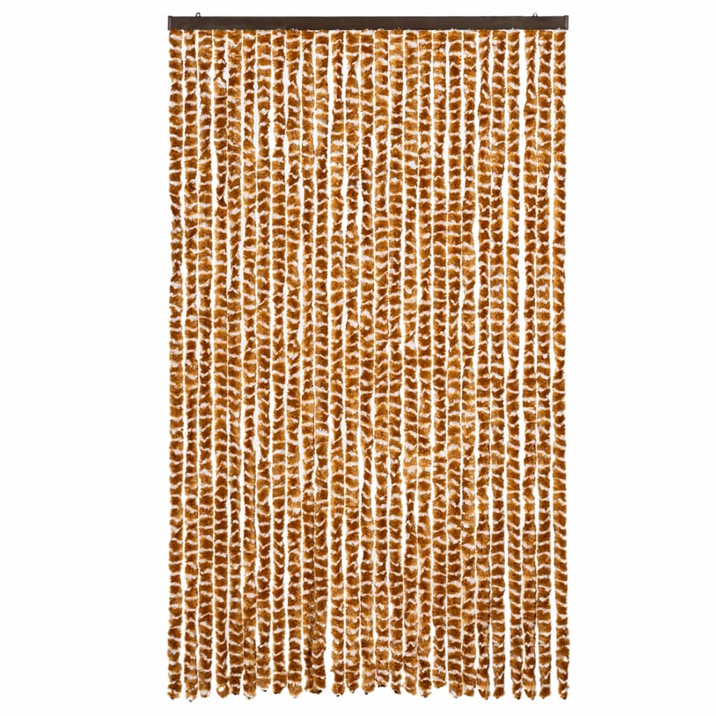 vidaXL Zasłona przeciwko owadom, ochra i biel, 118x220 cm, szenil
