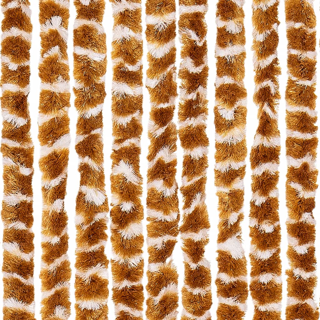 vidaXL Zasłona przeciwko owadom, ochra i biel, 118x220 cm, szenil