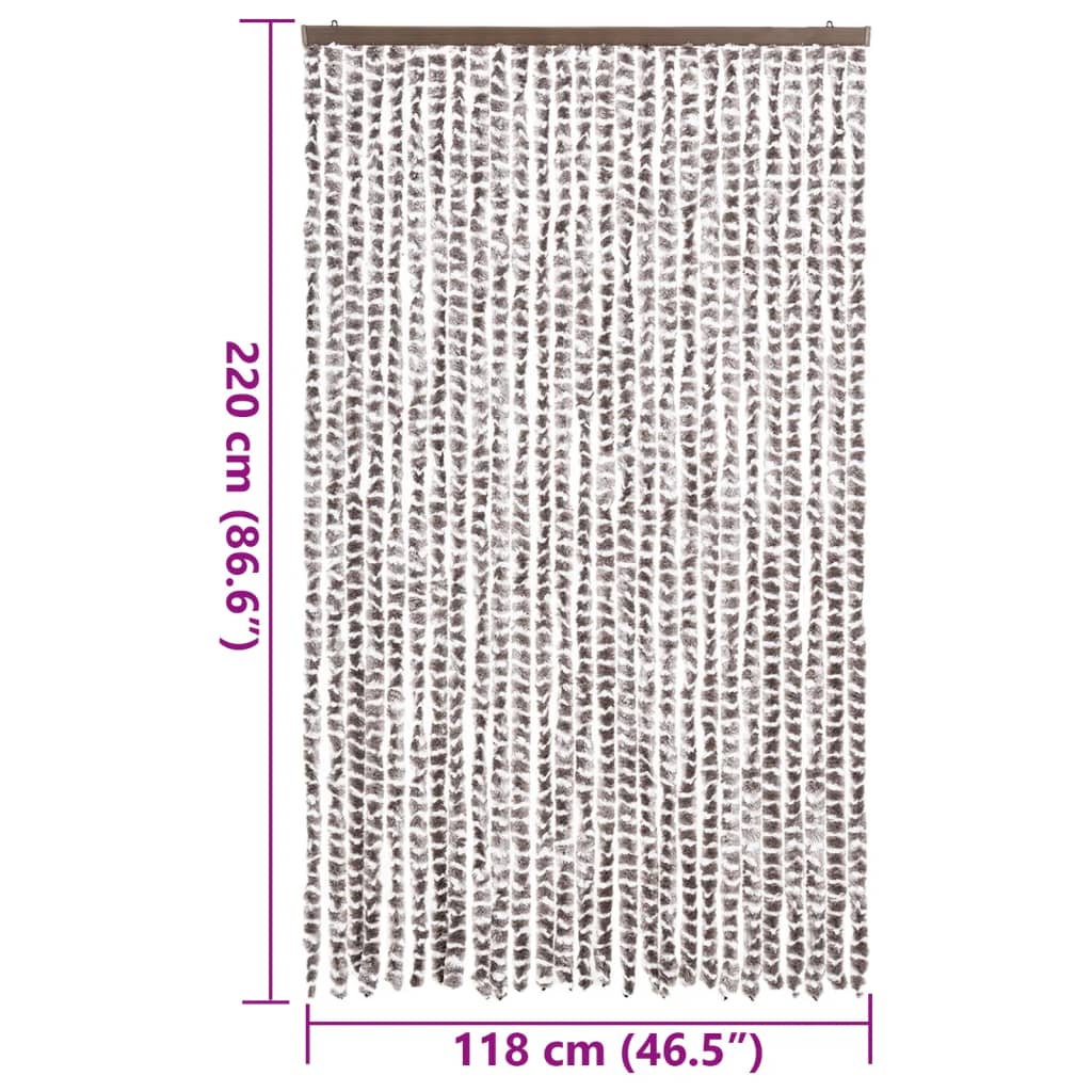 vidaXL Zasłona przeciwko owadom, taupe i biel, 118x220 cm, szenil