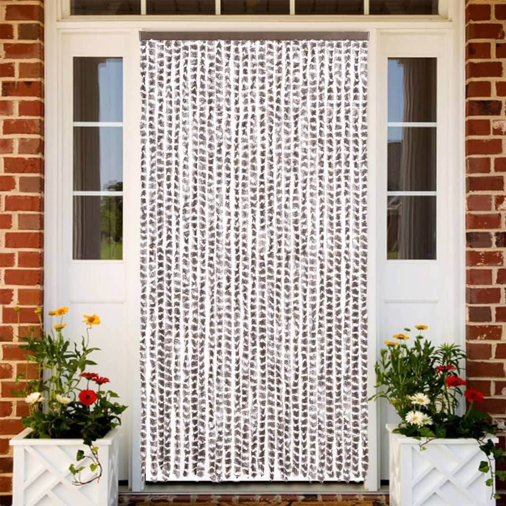 vidaXL Zasłona przeciwko owadom, taupe i biel, 118x220 cm, szenil