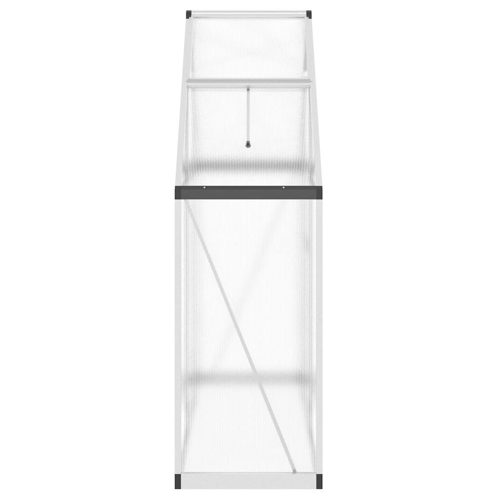 vidaXL Szklarnia z ramą podstawy, srebrna, 169x58x195 cm, aluminium