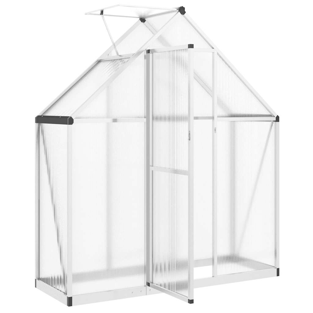vidaXL Szklarnia z ramą podstawy, srebrna, 169x58x195 cm, aluminium
