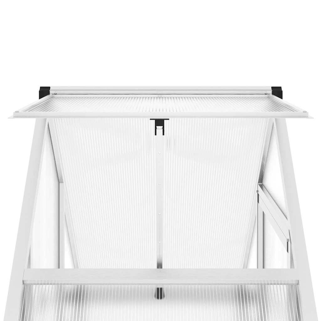 vidaXL Szklarnia z ramą podstawy, srebrna, 169x58x195 cm, aluminium