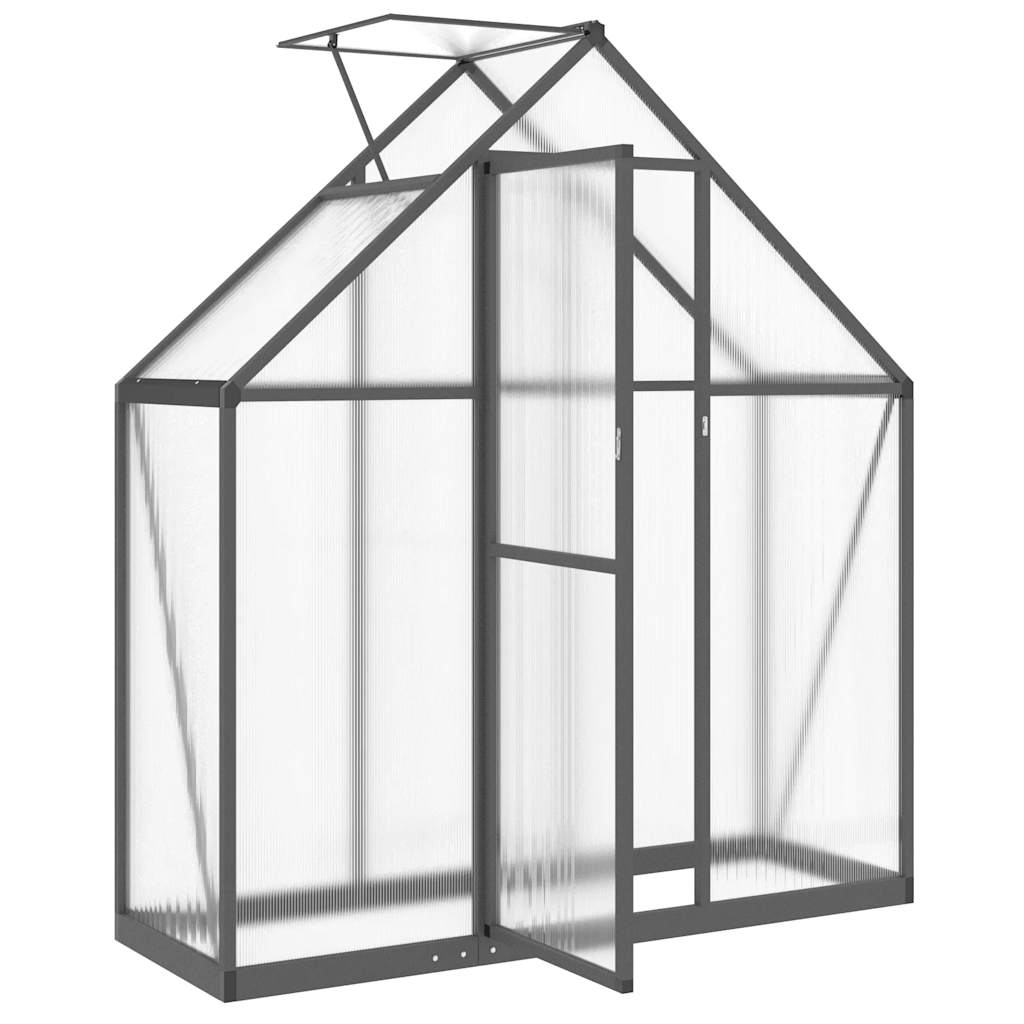vidaXL Szklarnia z ramą podstawy, antracyt, 169x58x195 cm, aluminium