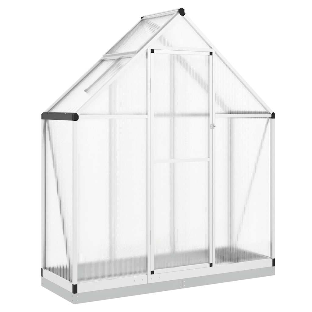 vidaXL Szklarnia z ramą podstawy, srebrna, 169x58x202 cm, aluminium