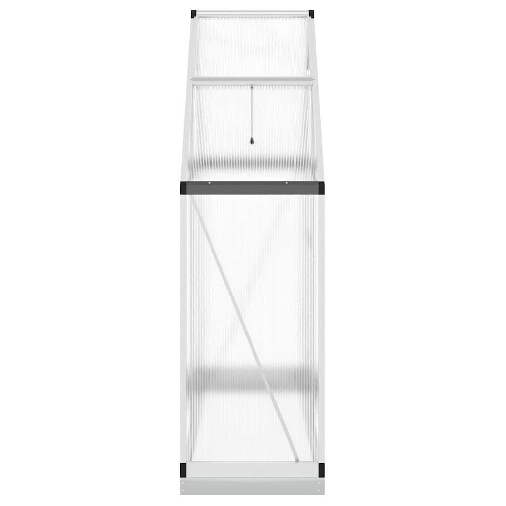 vidaXL Szklarnia z ramą podstawy, srebrna, 169x58x202 cm, aluminium